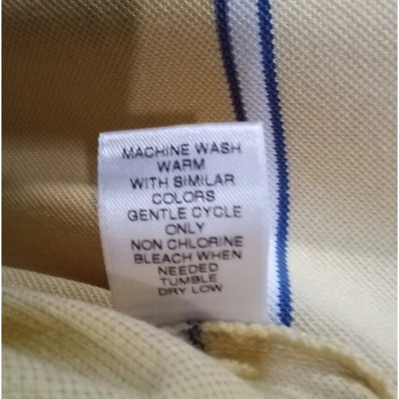 Roundtree & Yorke Polo Shirt Men 2XT 100% Cotton Yellow Stripped Short Sleeve - Picture 5 of 5